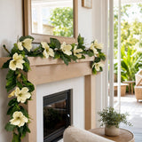 White Magnolia Garland (1.5m) styled in an Australian Christmas setting