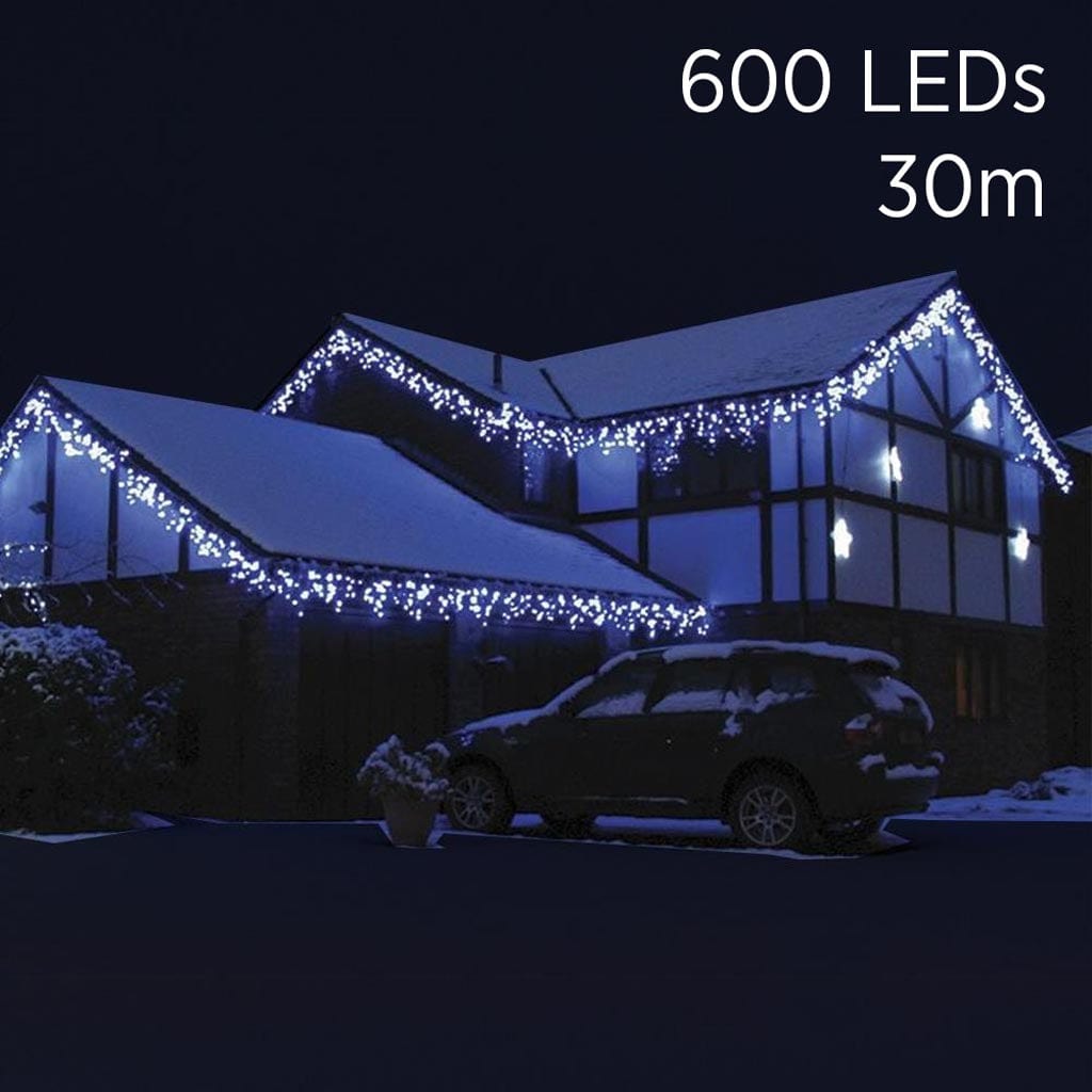 LED White Icicle Lights (30m) - View 5
