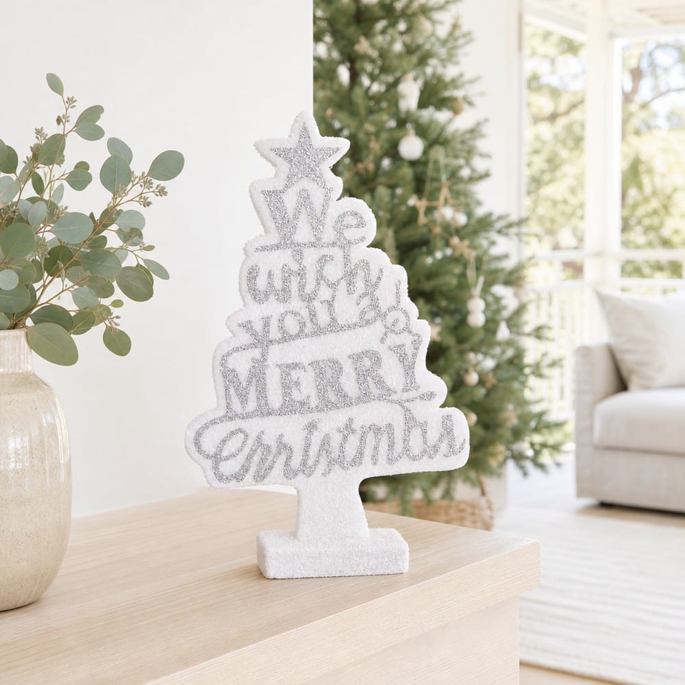 Glitter Message Tree Decoration styled in an Australian Christmas setting