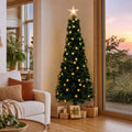 Fibre Optic Tree with 3D Stars LED Warm White (1.8m) styled in an Australian Christmas setting