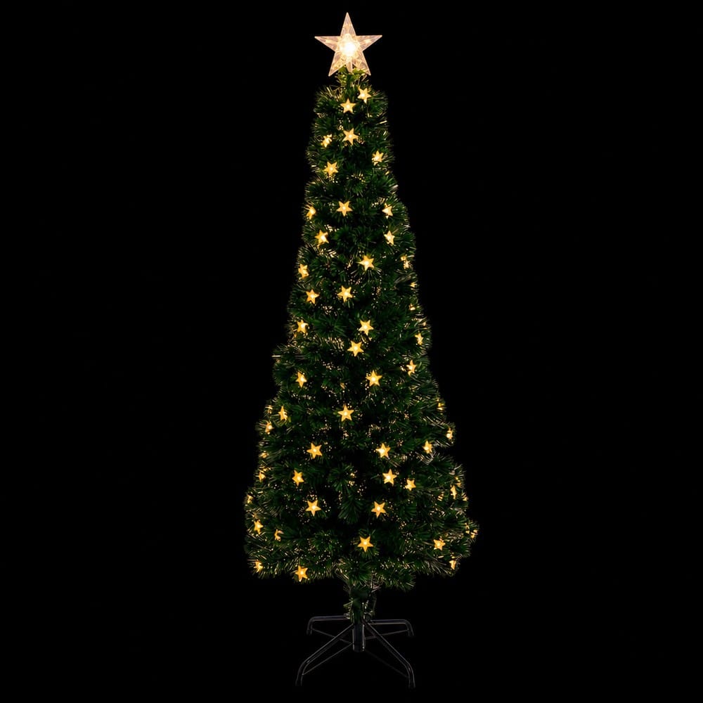 Fibre Optic Tree with 3D Stars LED Warm White (1.8m)