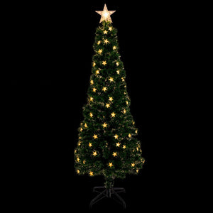 Fibre Optic Tree with 3D Stars LED Warm White (1.8m)