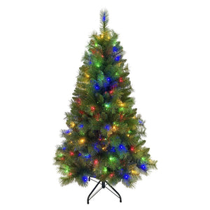 Douglas Fir Pre-Lit Christmas Tree (1.5m) - Multicolour lighting