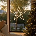 LED Battery Operated Star Motif Warm White lit up in an Australian Christmas setting