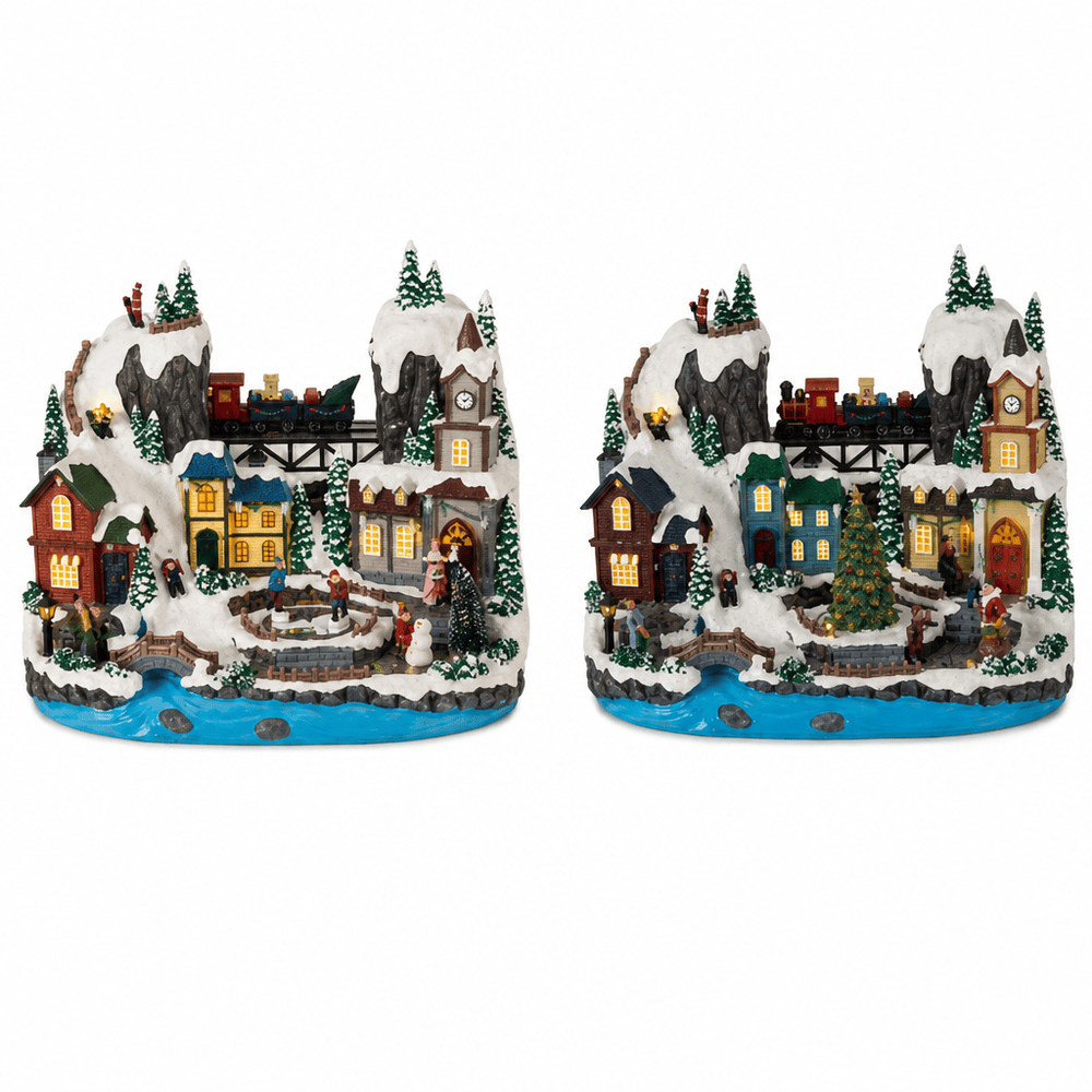 LED Village Train Scene (29cm)
