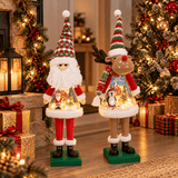 USB Musical n Light Up Santa with Belly Scene (60cm) - View 1