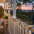 420 LED Warm White and White Dual Colour Lights (33.5m) styled in an Australian Christmas setting