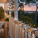 420 LED Warm White and White Dual Colour Lights (33.5m) styled in an Australian Christmas setting