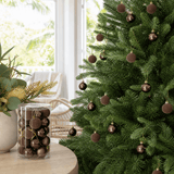 Mocha Bauble Pack 25pk styled in an Australian Christmas setting