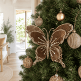 Mocha Velvet Butterfly Clip styled in an Australian Christmas setting
