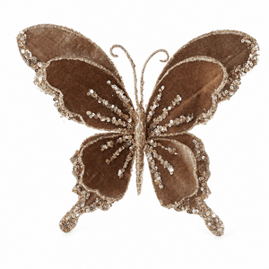 Mocha Velvet Butterfly Clip (26cm)