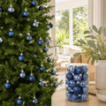 Navy Bauble Pack 25pk styled in an Australian Christmas setting