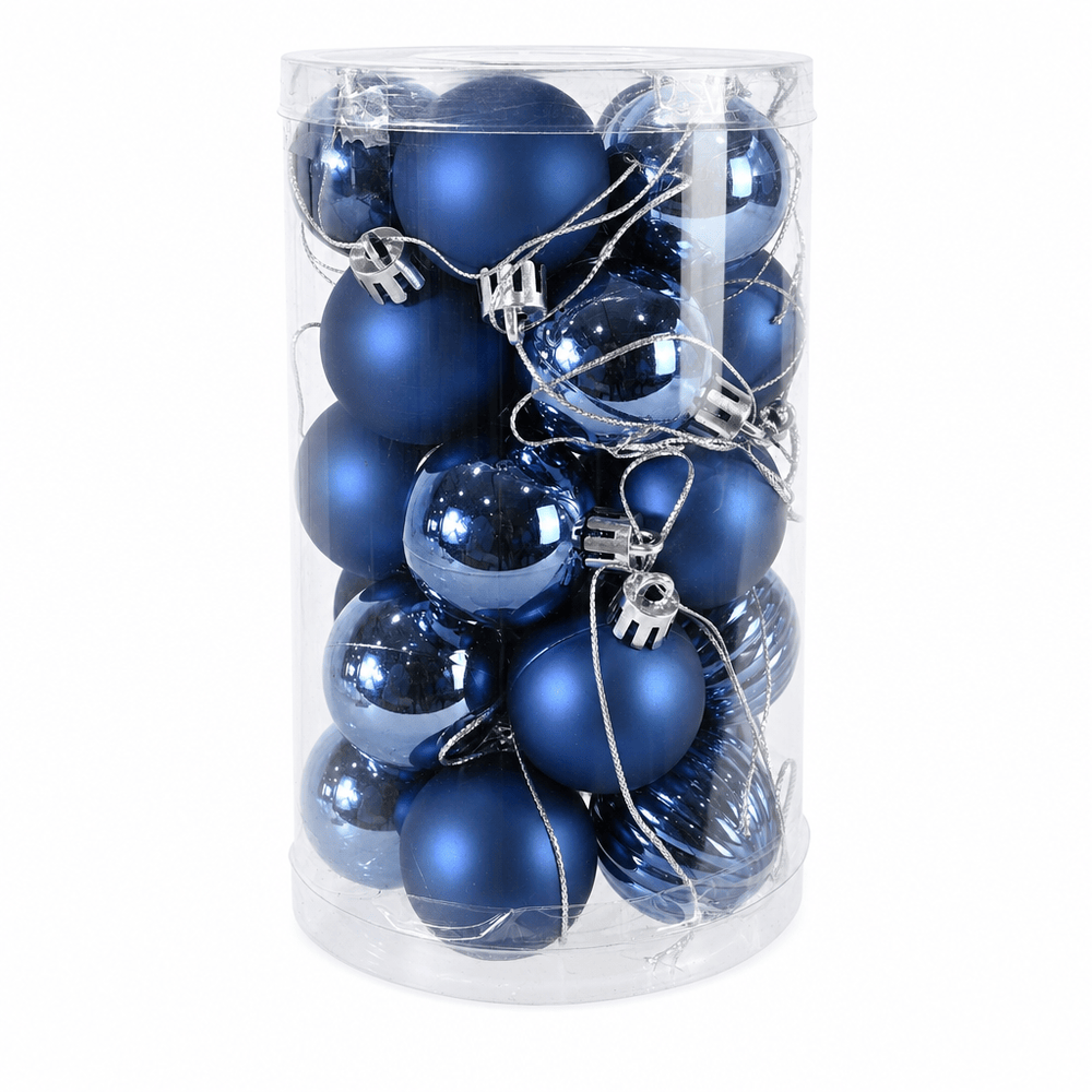 Navy Bauble Pack 25pk (4cm)