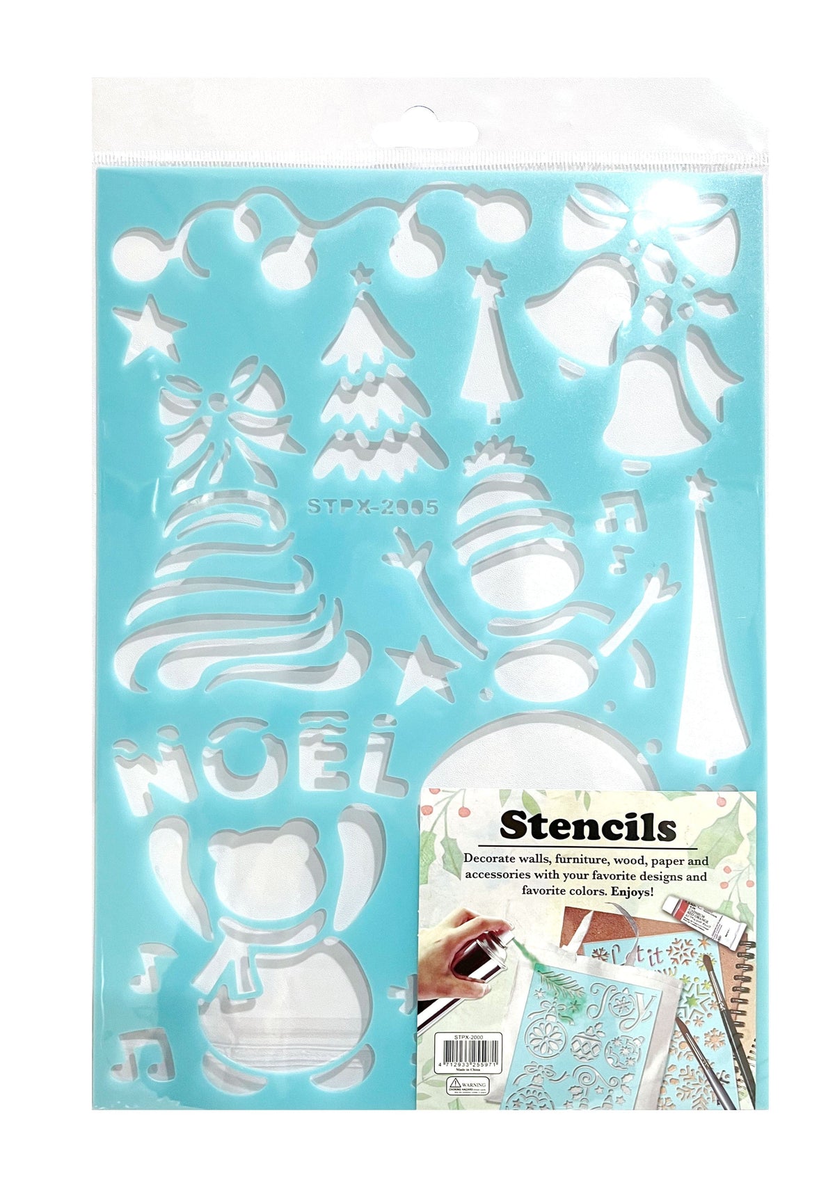 Plastic Snow Spray Stencil Asst - View 2