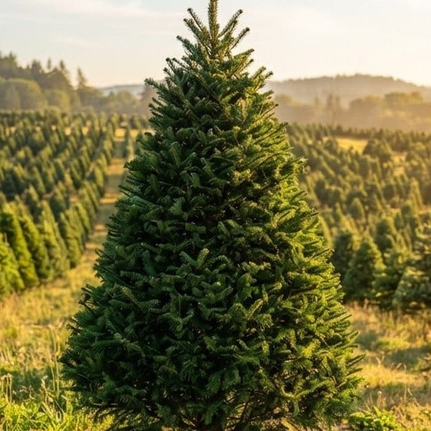 Fresh-cut real Christmas tree at Christmas World's Dural NSW tree farm