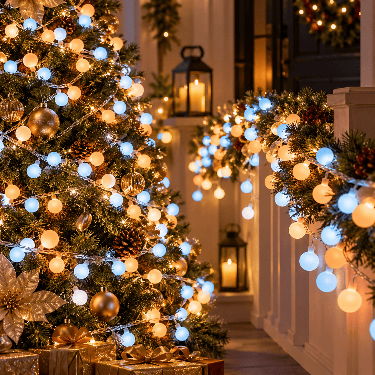 400 LED Warm-Cool Frosted Ball Lights - View 1