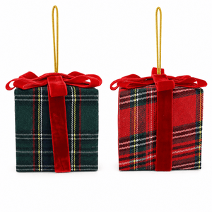 Tartan Present Ornament (10cm)
