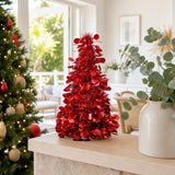 Tinsel Tree Decoration Red styled in an Australian Christmas setting