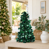 Tinsel Tree Decoration Green styled in an Australian Christmas setting