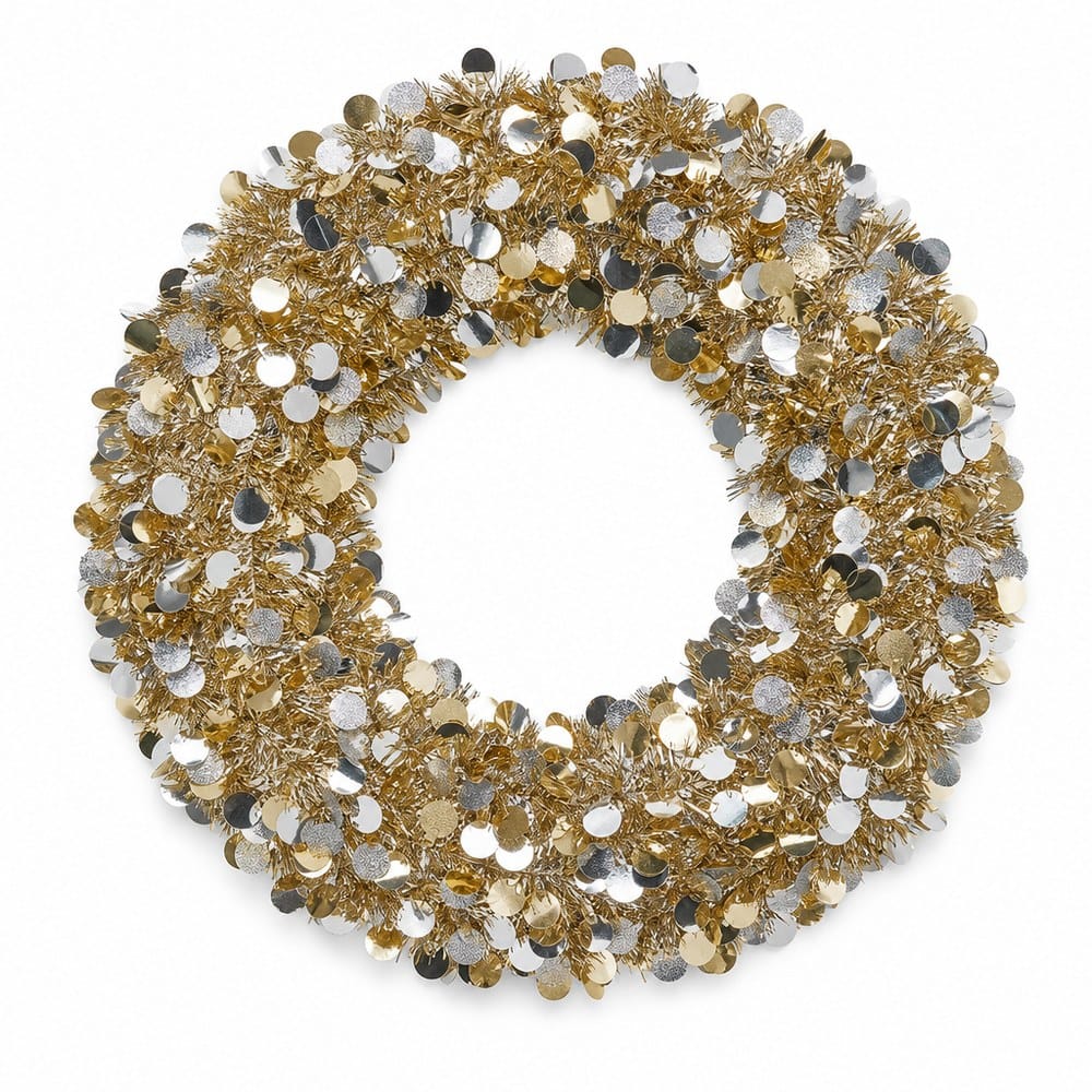 Champagne Tinsel Wreath (46cm)