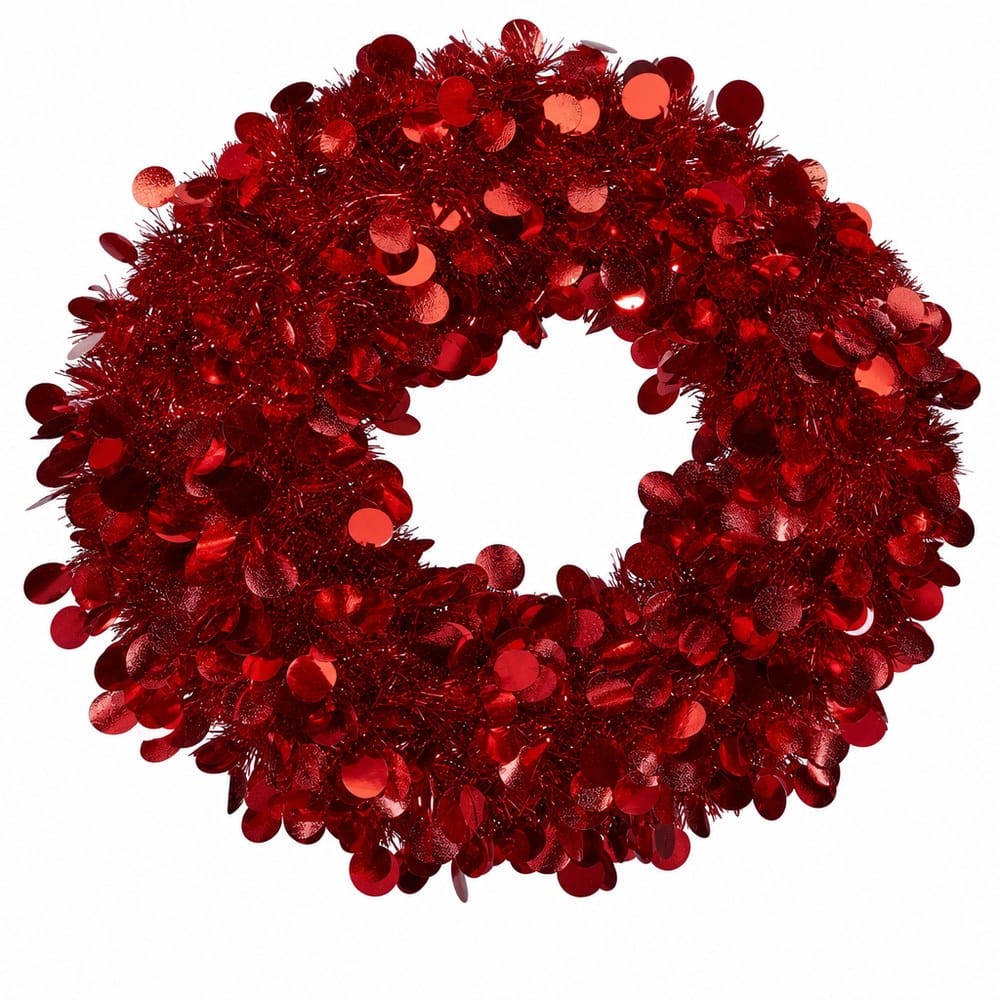 Red Tinsel Wreath (46cm)