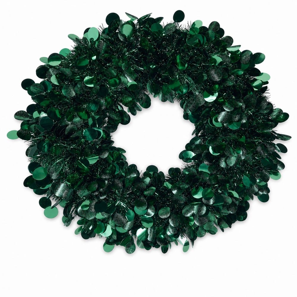 Green Tinsel Wreath (46cm)
