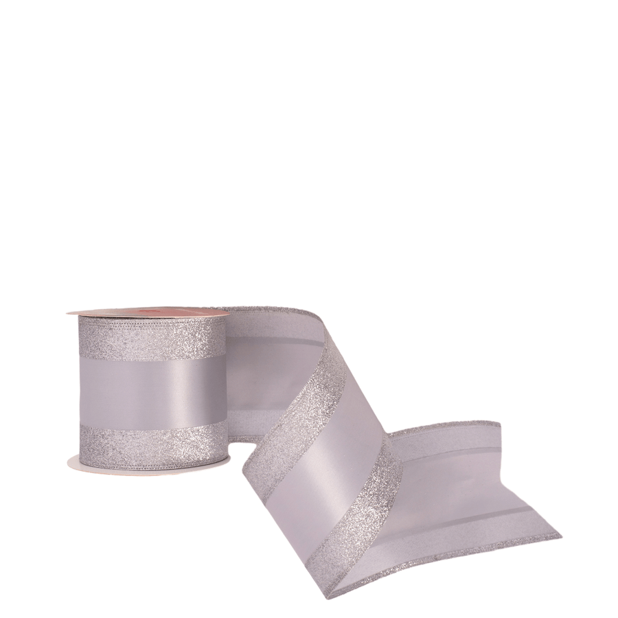Silver Ribbon with Glitter Edge (10m)