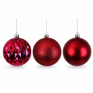 Mulberry Red Shatterproof Baubles 4pk (8cm)