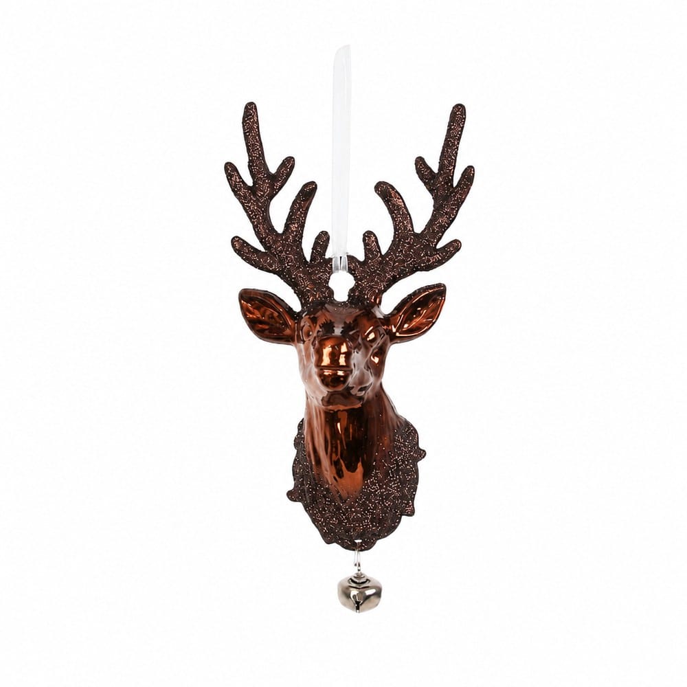 Copper Reindeer Head Ornament (14cm)