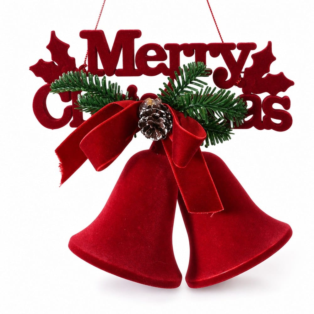 Flocked Hanging Bell Sign