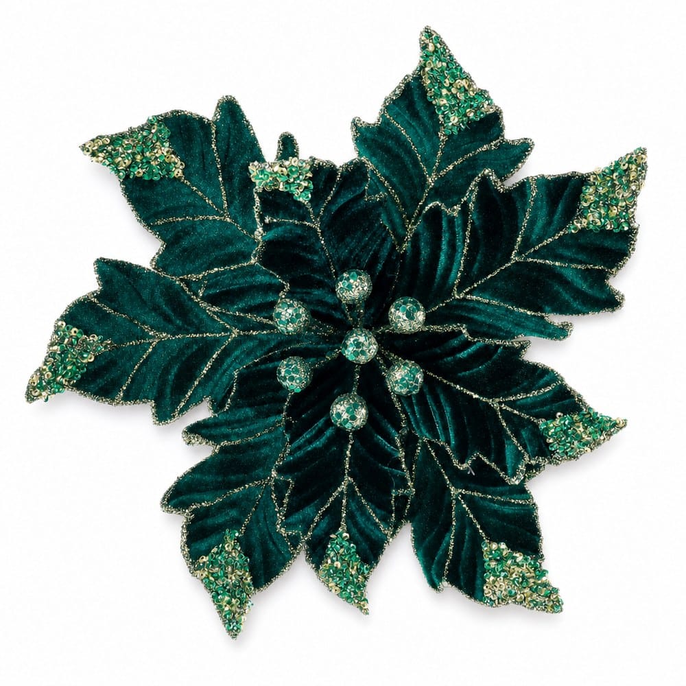 Green Truffle Poinsettia Clip