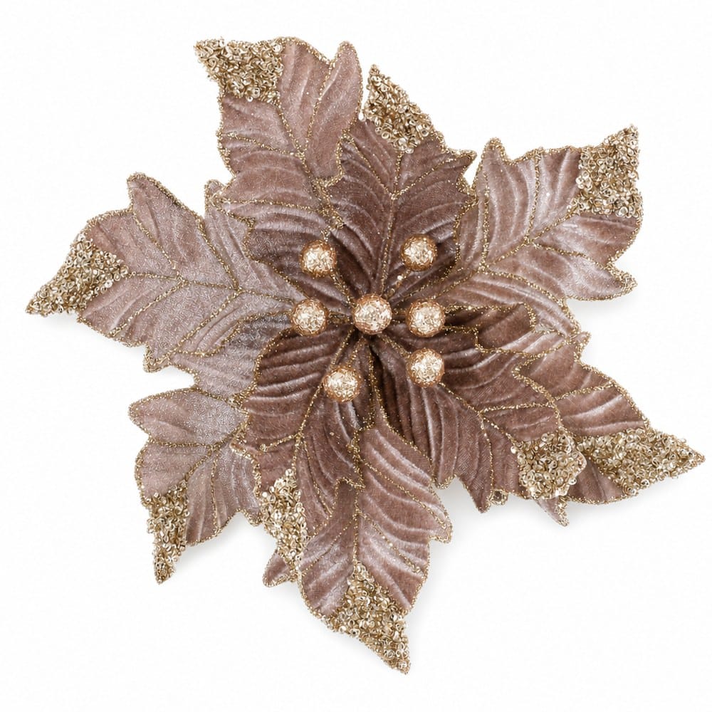 Mocha Truffle Poinsettia Clip