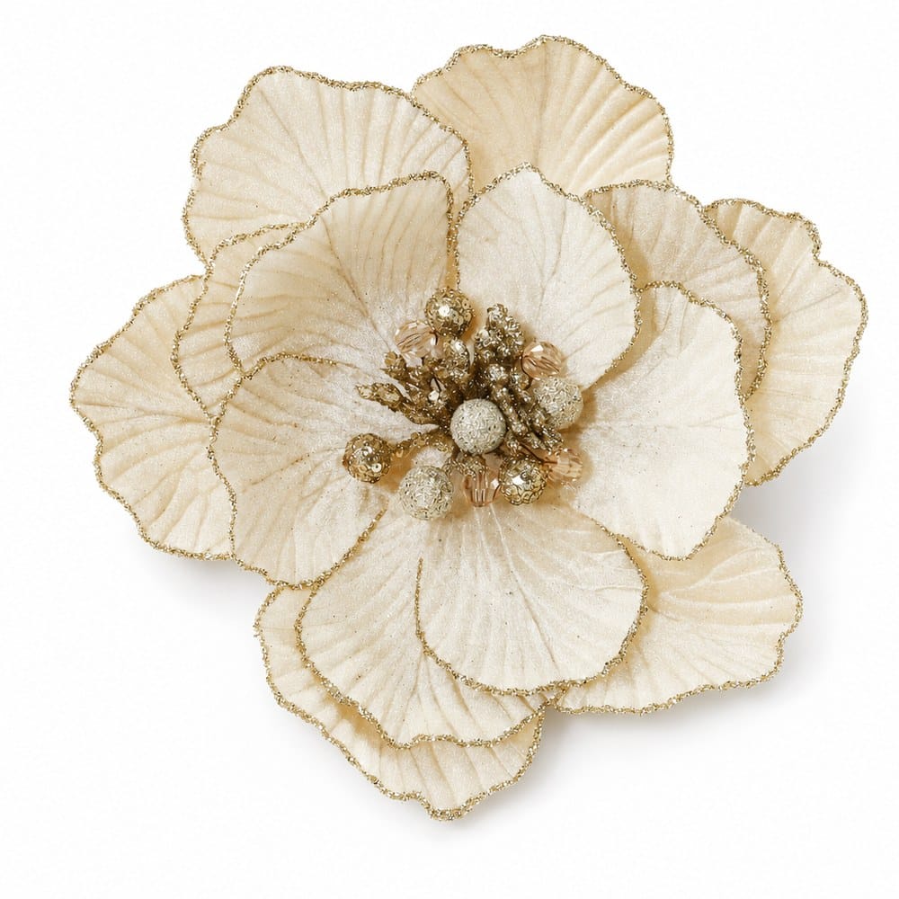 Champagne Deluxe Jewel Magnolia Clip