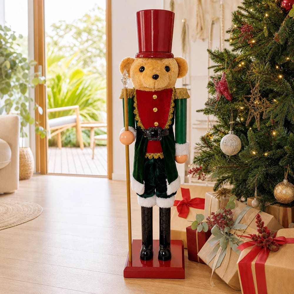 Teddy Bear Nutcracker styled in an Australian Christmas setting