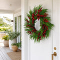 Mixed Berry and Pine Wreath styled in an Australian Christmas setting