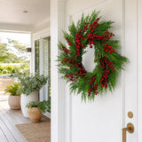 Mixed Berry and Pine Wreath styled in an Australian Christmas setting