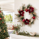 Metallic Pine and Bauble Wreath styled in an Australian Christmas setting