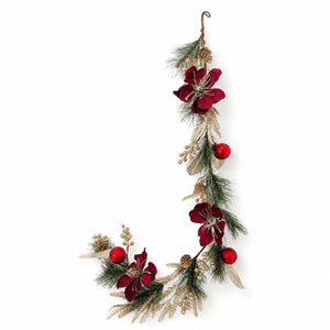 Metallic Pine and Bauble Garland (150cm)