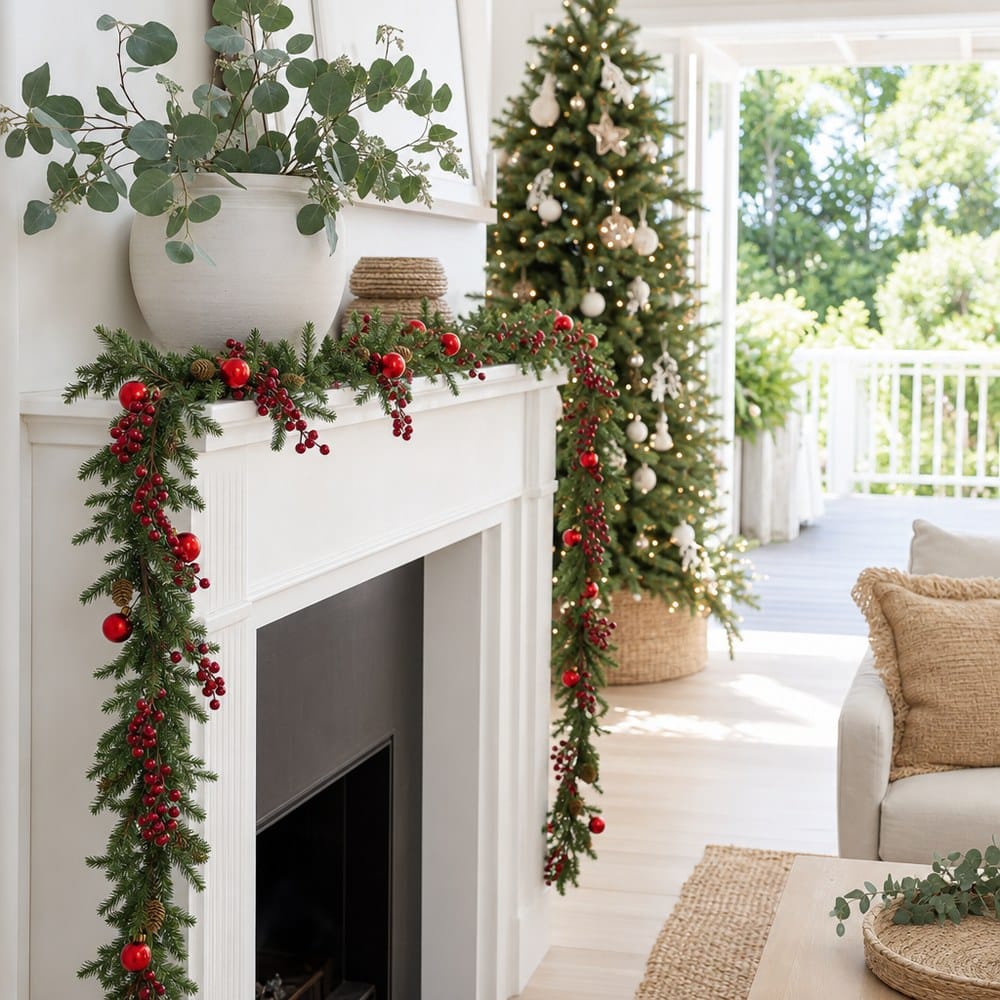 Bauble Berry Garland styled in an Australian Christmas setting