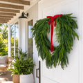 Pine Wreath with Bow styled in an Australian Christmas setting