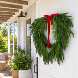 Pine Wreath with Bow styled in an Australian Christmas setting