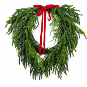 Pine Wreath with Bow (55cm)