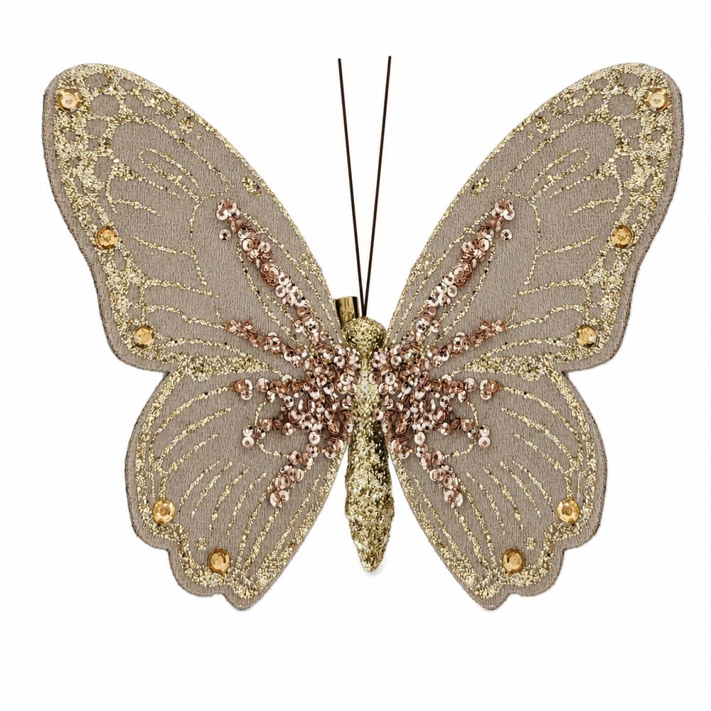 Grey Velvet Butterfly