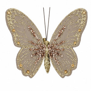 Grey Velvet Butterfly