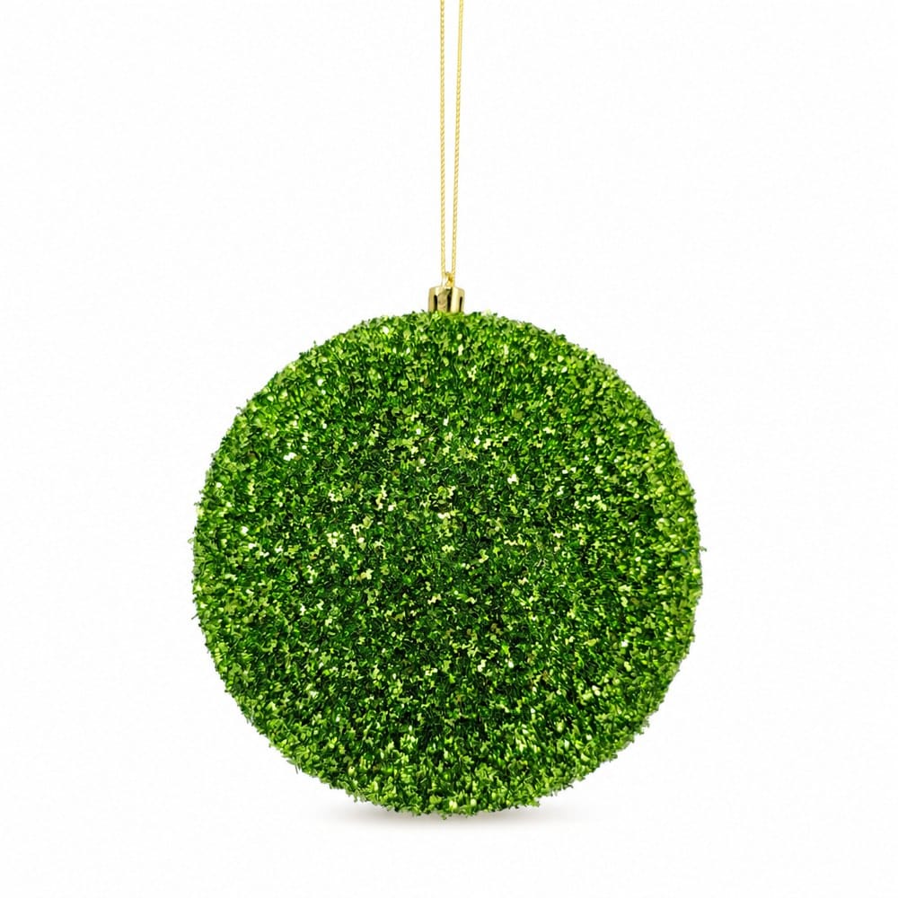 Green Glitter and Sequins Bauble (12cm)