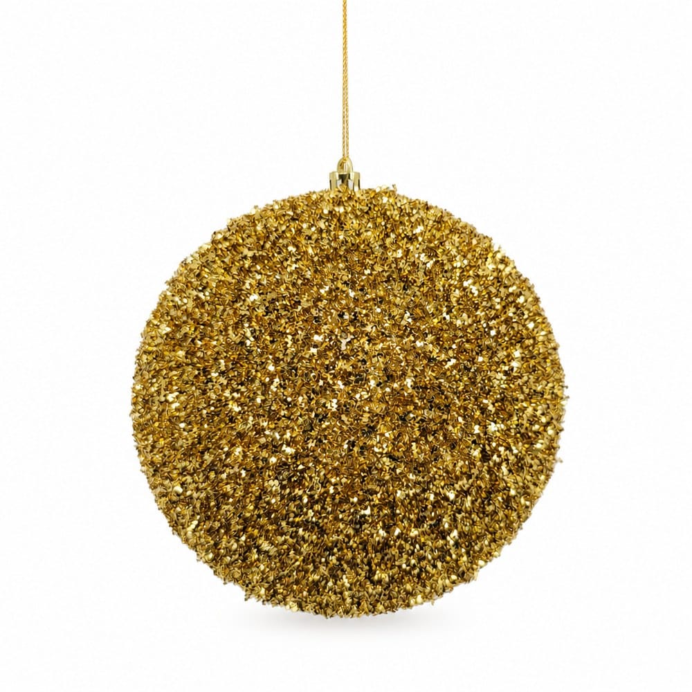 Gold Glitter and Sequins Bauble (12cm)