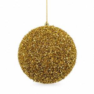 Gold Glitter and Sequins Bauble (12cm)
