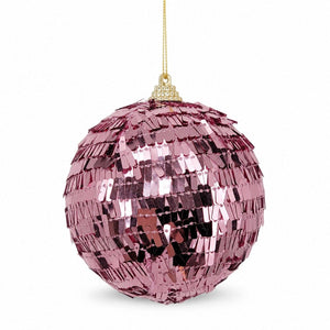 Pink Sequin Bling Bauble (10cm)