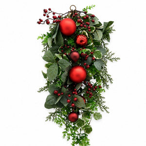 Berries and Baubles Eucalypt and Pine Teardrop (66cm)