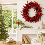 Red Berry Wreath styled in an Australian Christmas setting